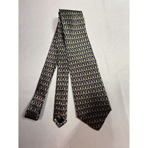 Faberge‎ Mens Silk Necktie Purple Egg Geometric Print Tie